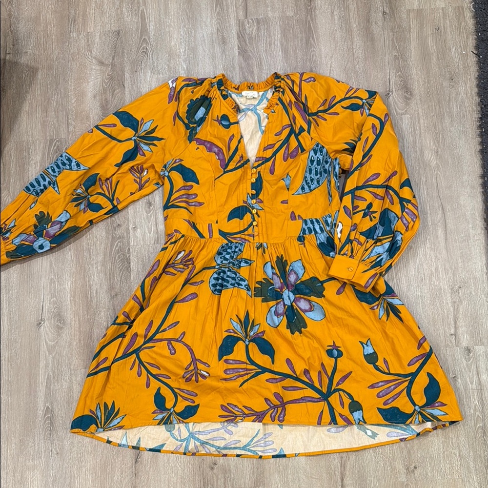 Anthropologie Let Me Be Floral Long Sleeve size XL